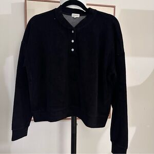 Donni. Terry Black Henley long sleeve size small